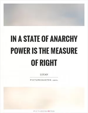 In a state of anarchy power is the measure of right Picture Quote #1