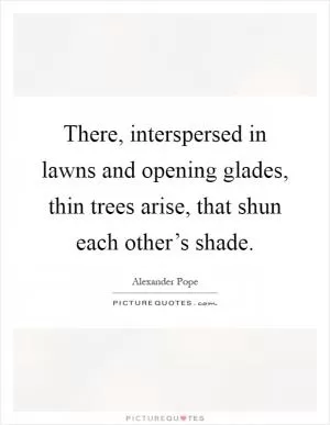 There, interspersed in lawns and opening glades, thin trees arise, that shun each other’s shade Picture Quote #1