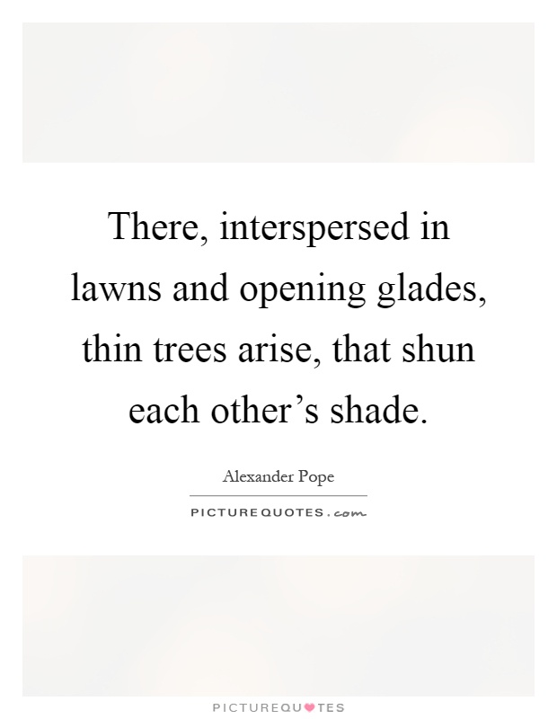 There, interspersed in lawns and opening glades, thin trees arise, that shun each other's shade Picture Quote #1