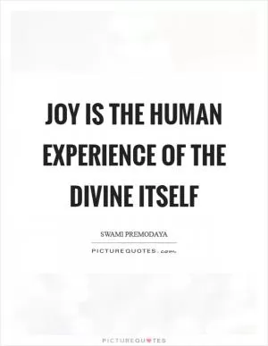 Joy is the human experience of the divine itself Picture Quote #1