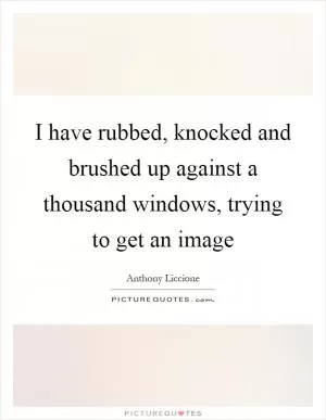 I have rubbed, knocked and brushed up against a thousand windows, trying to get an image Picture Quote #1