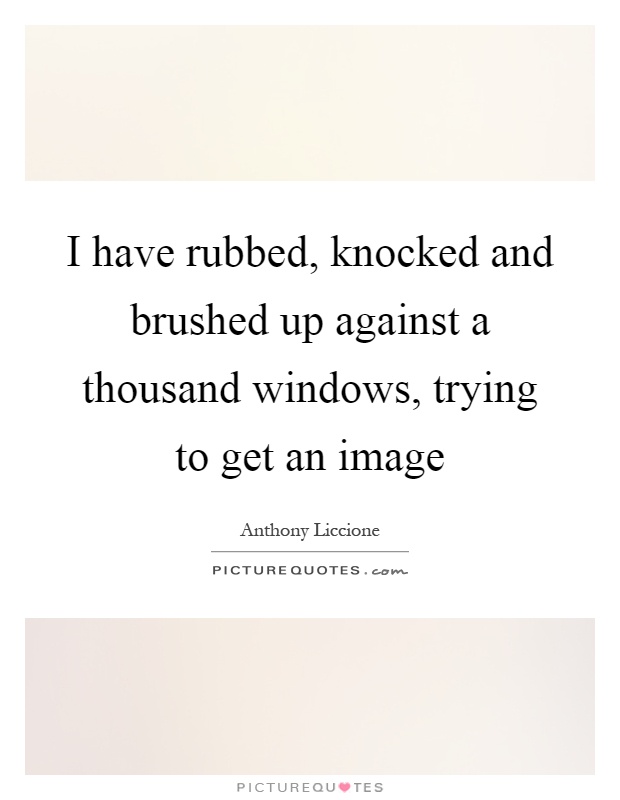 I have rubbed, knocked and brushed up against a thousand windows, trying to get an image Picture Quote #1