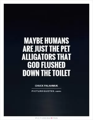Maybe humans are just the pet alligators that God flushed down the toilet Picture Quote #1