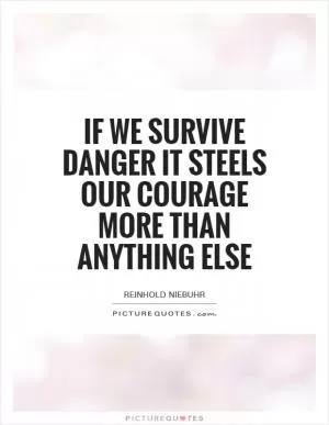 If we survive danger it steels our courage more than anything else Picture Quote #1