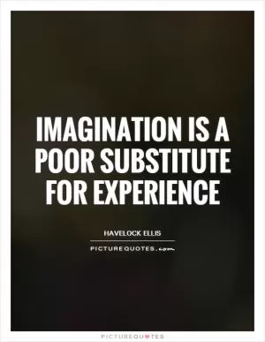 Imagination is a poor substitute for experience Picture Quote #1