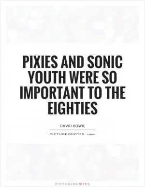 Pixies and Sonic Youth were so important to the eighties Picture Quote #1