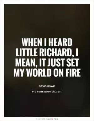 When I heard Little Richard, I mean, it just set my world on fire Picture Quote #1