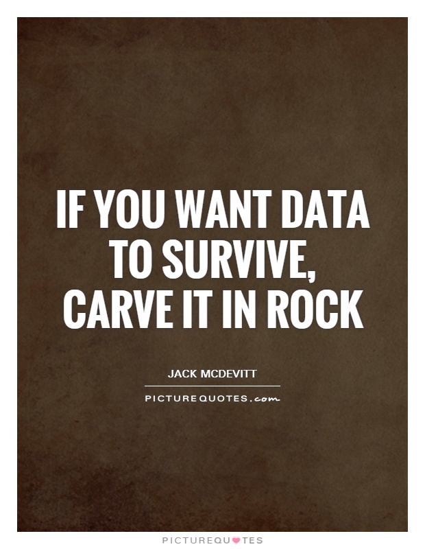 If you want data to survive, carve it in rock Picture Quote #1