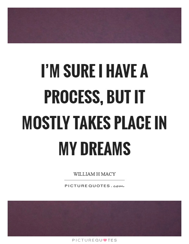 I'm sure I have a process, but it mostly takes place in my dreams Picture Quote #1