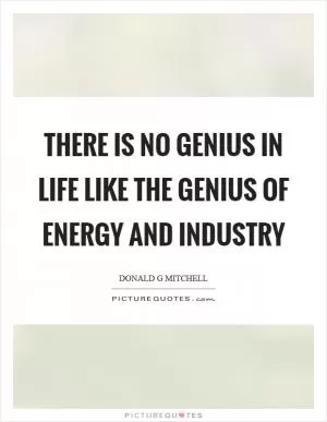 There is no genius in life like the genius of energy and industry Picture Quote #1