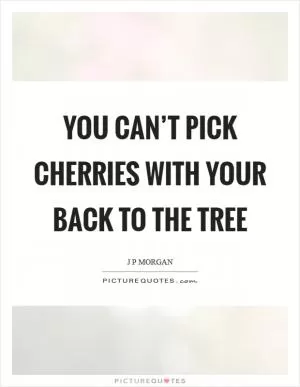 You can’t pick cherries with your back to the tree Picture Quote #1