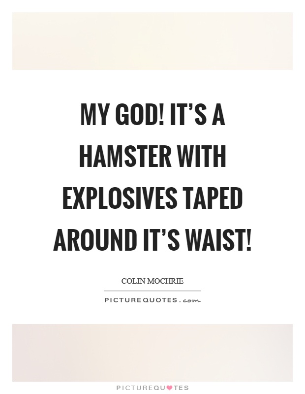 My god! It's a hamster with explosives taped around it's waist! Picture Quote #1