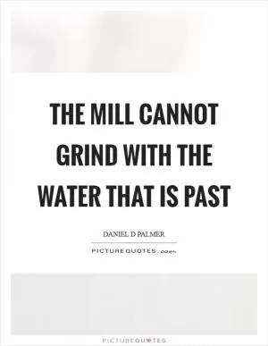 The mill cannot grind with the water that is past Picture Quote #1