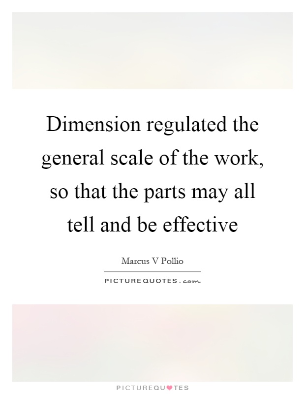 Dimension regulated the general scale of the work, so that the parts may all tell and be effective Picture Quote #1