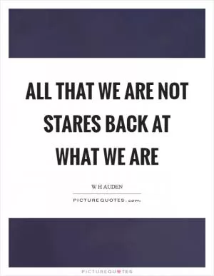 All that we are not stares back at what we are Picture Quote #1