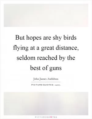 But hopes are shy birds flying at a great distance, seldom reached by the best of guns Picture Quote #1