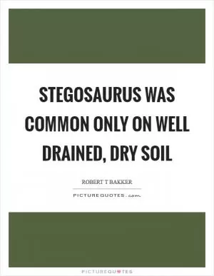 Stegosaurus was common only on well drained, dry soil Picture Quote #1