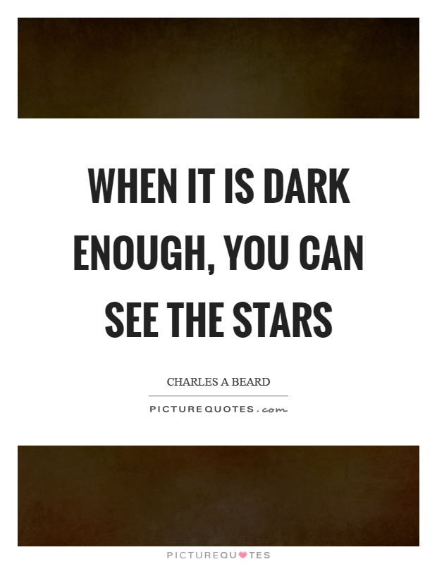 When it is dark enough, you can see the stars Picture Quote #1