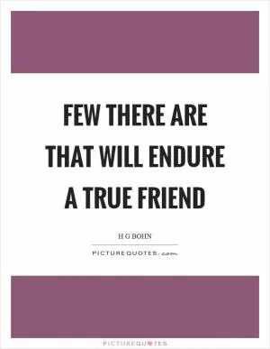 Few there are that will endure a true friend Picture Quote #1