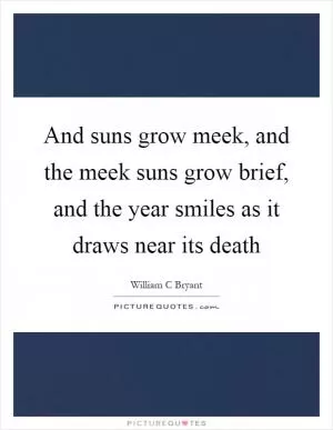 And suns grow meek, and the meek suns grow brief, and the year smiles as it draws near its death Picture Quote #1