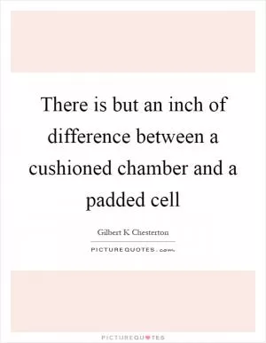 There is but an inch of difference between a cushioned chamber and a padded cell Picture Quote #1