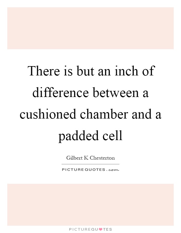 There is but an inch of difference between a cushioned chamber and a padded cell Picture Quote #1