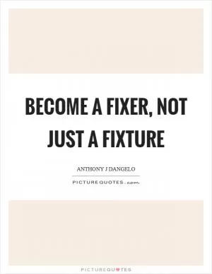 Become a fixer, not just a fixture Picture Quote #1