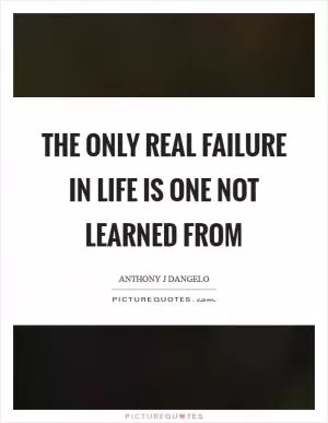 The only real failure in life is one not learned from Picture Quote #1
