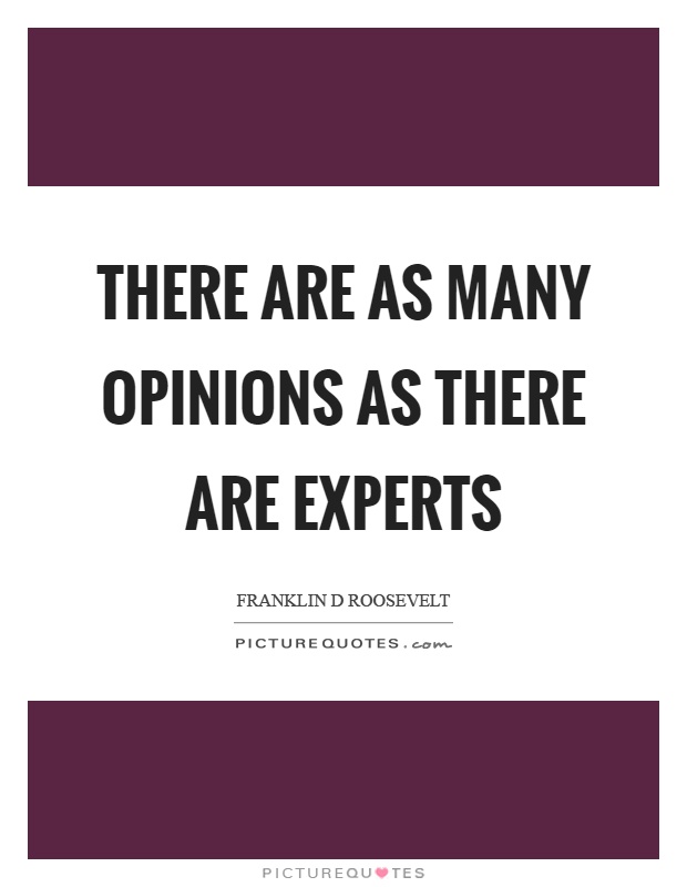 There are as many opinions as there are experts Picture Quote #1
