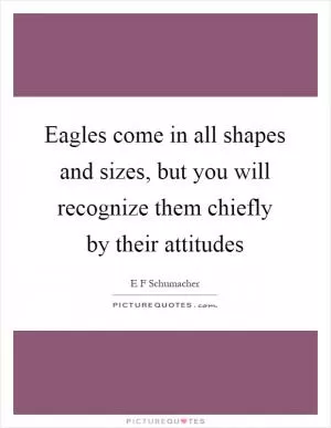 Eagles come in all shapes and sizes, but you will recognize them chiefly by their attitudes Picture Quote #1