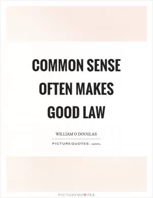 Common sense often makes good law Picture Quote #1