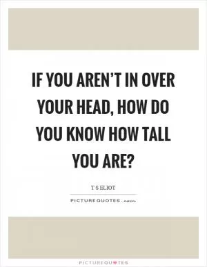 If you aren’t in over your head, how do you know how tall you are? Picture Quote #1