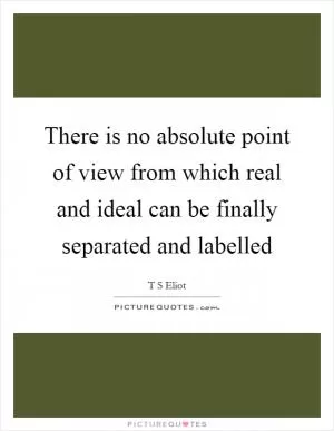 There is no absolute point of view from which real and ideal can be finally separated and labelled Picture Quote #1