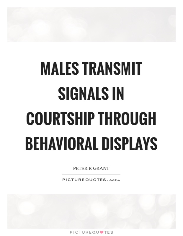 Males transmit signals in courtship through behavioral displays Picture Quote #1