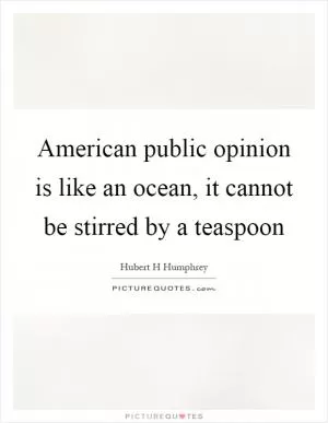 American public opinion is like an ocean, it cannot be stirred by a teaspoon Picture Quote #1