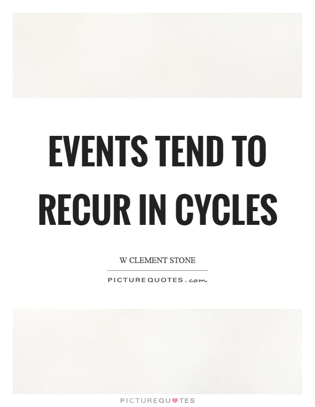 Events tend to recur in cycles Picture Quote #1