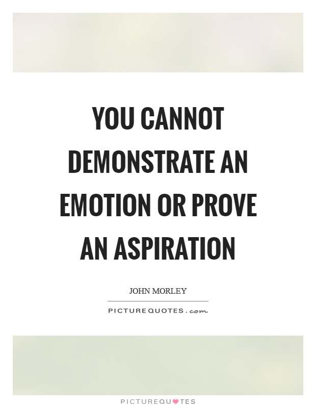 You cannot demonstrate an emotion or prove an aspiration Picture Quote #1
