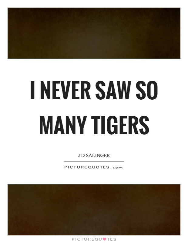 I never saw so many tigers Picture Quote #1