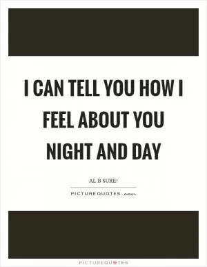 I can tell you how I feel about you night and day Picture Quote #1