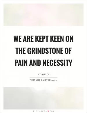 We are kept keen on the grindstone of pain and necessity Picture Quote #1