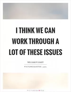 I think we can work through a lot of these issues Picture Quote #1