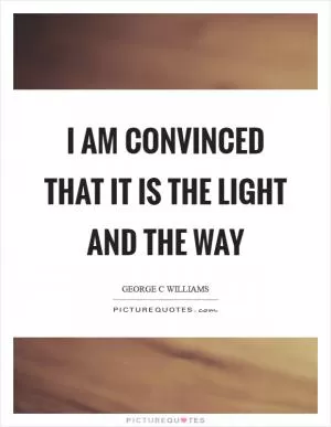 I am convinced that it is the light and the way Picture Quote #1