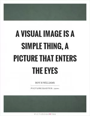 A visual image is a simple thing, a picture that enters the eyes Picture Quote #1