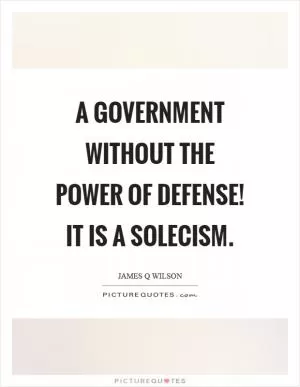 A government without the power of defense! It is a solecism Picture Quote #1