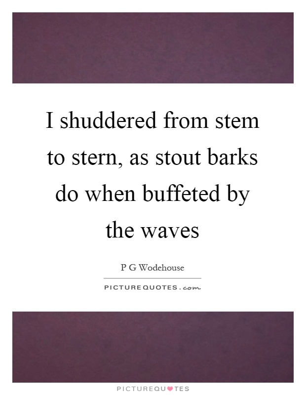 I shuddered from stem to stern, as stout barks do when buffeted by the waves Picture Quote #1