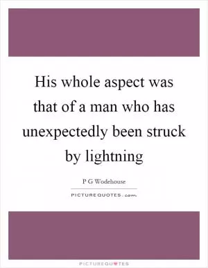 His whole aspect was that of a man who has unexpectedly been struck by lightning Picture Quote #1