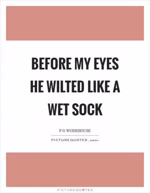 Before my eyes he wilted like a wet sock Picture Quote #1