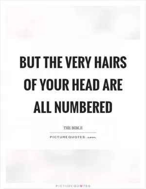 But the very hairs of your head are all numbered Picture Quote #1