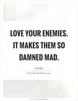Love your enemies. It makes them so damned mad Picture Quote #1