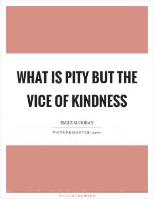 What is pity but the vice of kindness Picture Quote #1